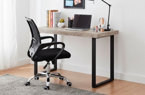 mesa estudio natural 120 x 60 cm roble american / negro. Modelo 0001450020016 