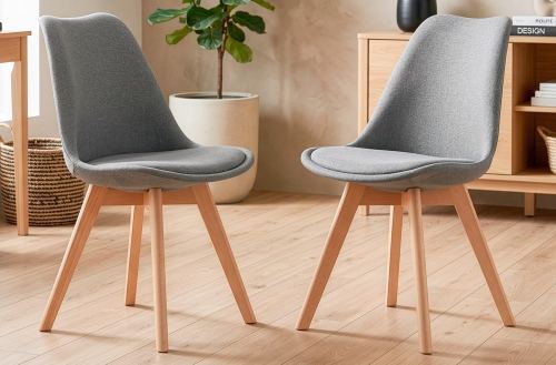 silla comedor tapizada bistro tejido gris Modelo 0002540024212 