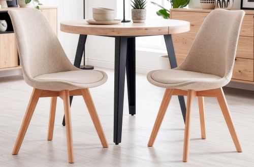 silla comedor tapizada bistro tejido beige Modelo 0002540024214 