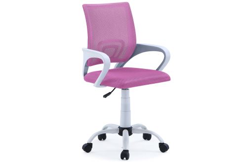 silla giratoria line red transpirable rosa estructura blanca. Modelo 0012001014340 