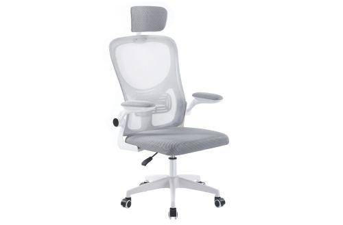 sillon giratorio con reposacabezas aero red transpirable gris estructura blanca Modelo 0014550024334 