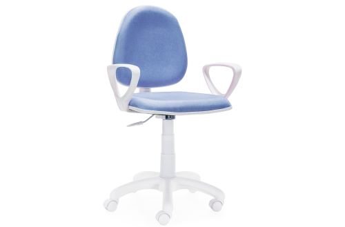 silla de escritorio giratoria modelo dolphin azul / estructura blanca. Modelo 0015110224227 