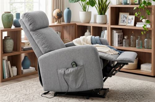 sillon relax elevador life tejido gris. Modelo 0308450024687 