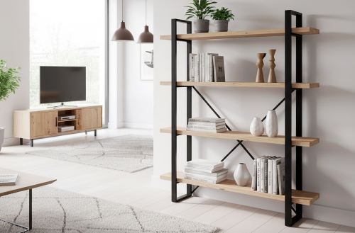 estanteria alta plank roble nordish / negro. Modelo 0500260020010 