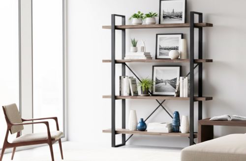 estanteria alta plank roble american / negro. Modelo 0500260020016 