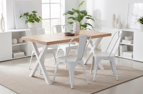 mesa comedor fija x-loft 140 x 80 cm roble nordish / Modelo 0500300020011 