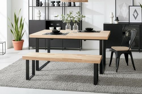banco asiento loft roble nordish / negro. Modelo 0500340020010 