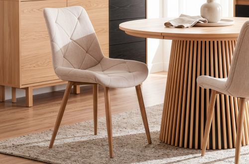 silla comedor marlene tejido beige / oak Modelo 0500730024214 