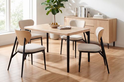 mesa comedor fija moon 140 x 80 cm nordish / negro. Modelo 0600030020050 