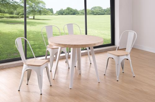 mesa comedor redonda fija berg 100 cm roble nordish / blanco. Modelo 0600100020011 
