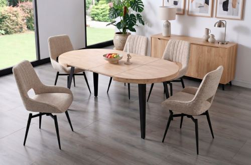 mesa comedor redonda extensible berg 100 - 140 - 180 cm roble Modelo 0600150020010 