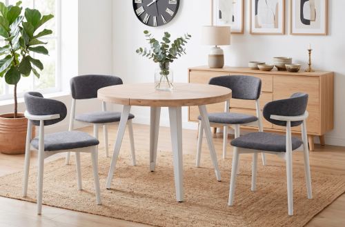 mesa comedor redonda extensible berg 100 - 140 - 180 cm roble Modelo 0600150020011 