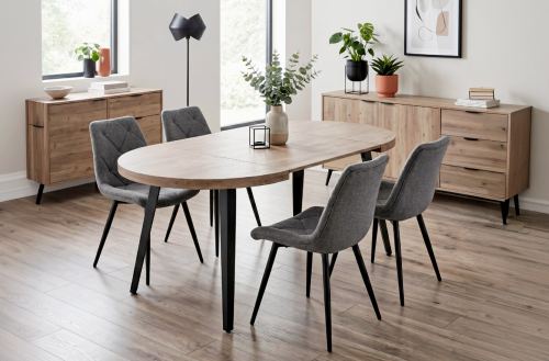 mesa comedor redonda extensible berg 120 - 160 - 200 cm roble Modelo 0600170020014 