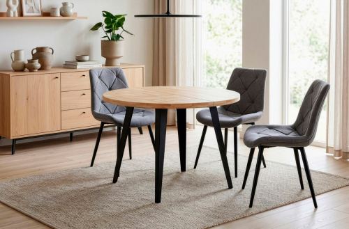 mesa comedor redonda extensible berg-e 100 - 140 - 180 cm roble Modelo 0600190020010 
