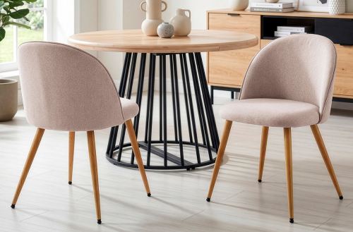 silla comedor evora tejido beige / oak. Modelo 0700480024214 