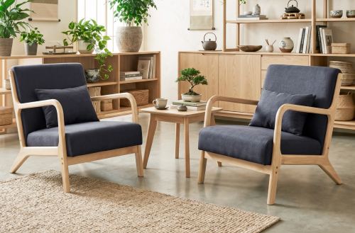 butaca tokio tejido gris / madera Modelo 0700880025901 