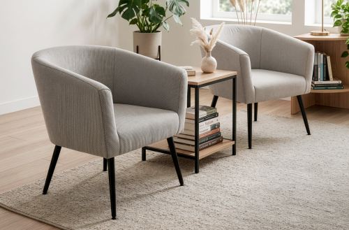 butaca circular melrose gris melange Modelo 0700940028012 