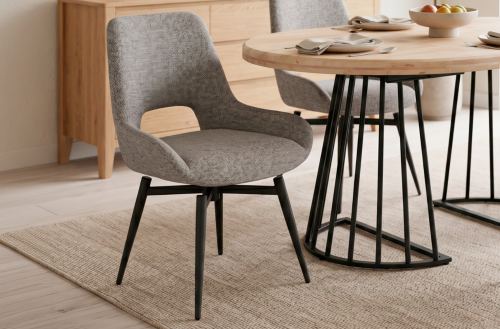 silla de comedor giratoria dara tejido gris. Modelo 0703000024212 