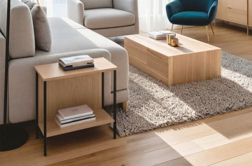 mesa rincon / sofá deck 40 x 18 cm oak / negro Modelo 0709500020018 