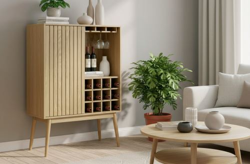 consola botellero trend 80 x 40 cm chapa fresno. Modelo 0800600020046 
