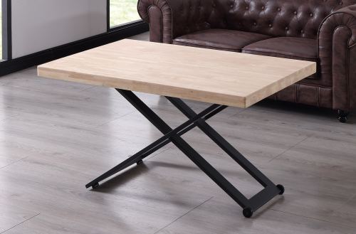 mesa centro elevable zoe 120 x 80 cm roble nordish / negro. Modelo 3003790020010 