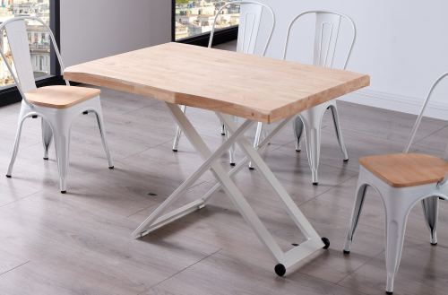 mesa centro elevable zoe 120 x 80 cm roble nordish / blanco Modelo 3003790020111 