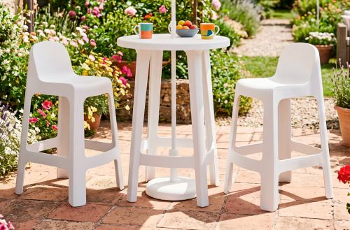 taburete alto para exterior bark blanco Modelo 9005300020001 