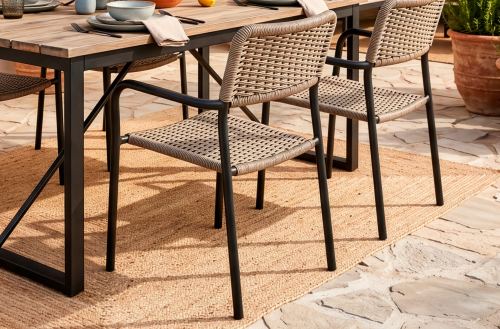 silla de exterior sava mimbre / negro Modelo 9005550024606 