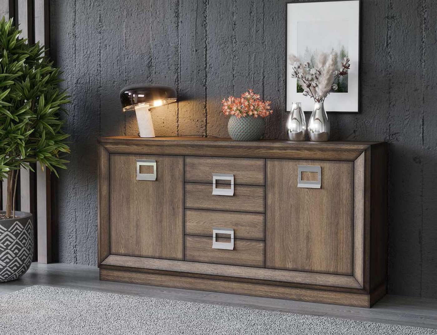  aparador contemporáneo hn125n de 190 cm con gran capacidad de almacenamiento, personalizable en colores, medidas y acabados.. Modelo APARADOR-HN125N