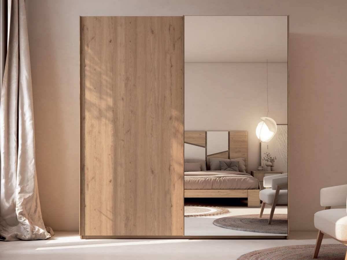  armario 2puertas correderas colgadas 199   cm   puerta lisa y luna. Modelo ARMARIO-CRETA-A11