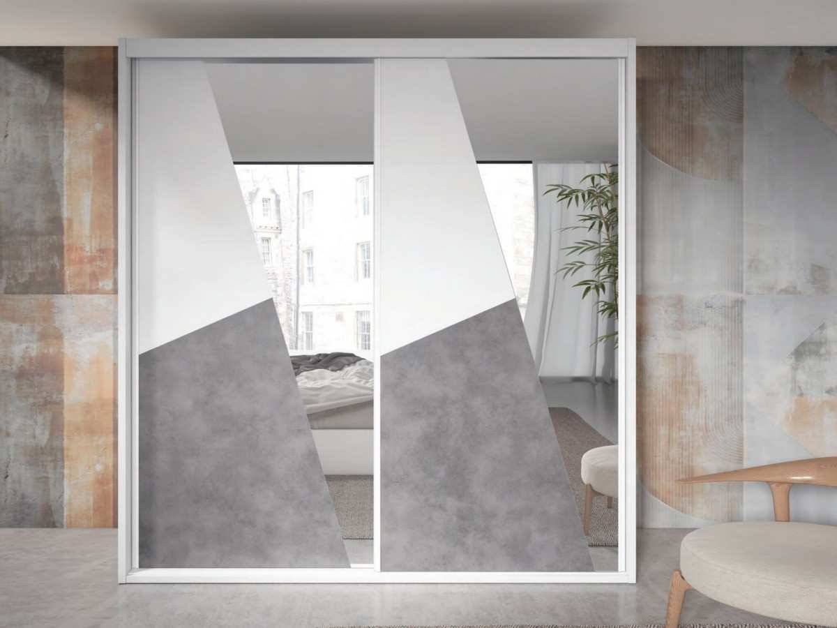  armario 2puertas correderas interiores 202   cm   puerta zag luna. Modelo ARMARIO-CRETA-A03