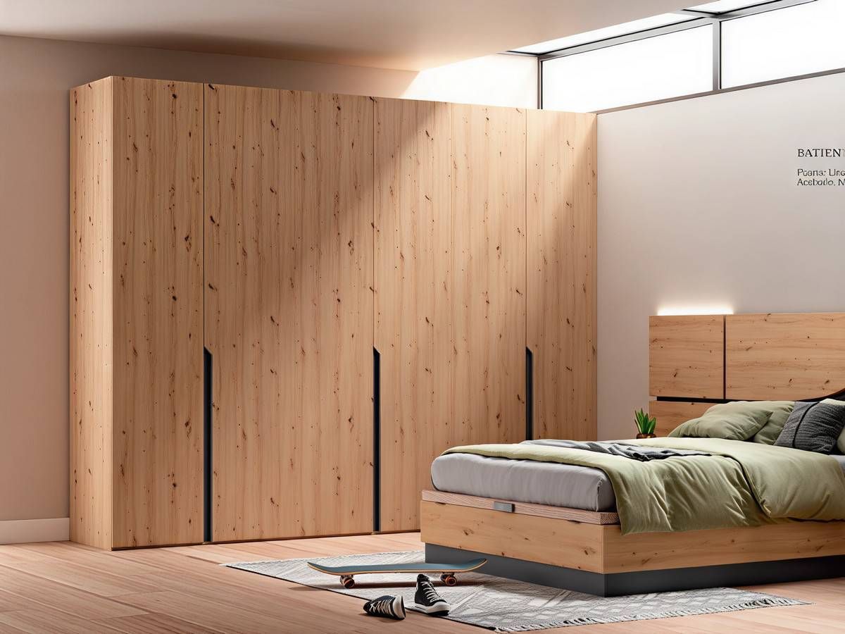  armario con diseño moderno y amplio espacio de almacenamiento.. Modelo SONNO-AM-01