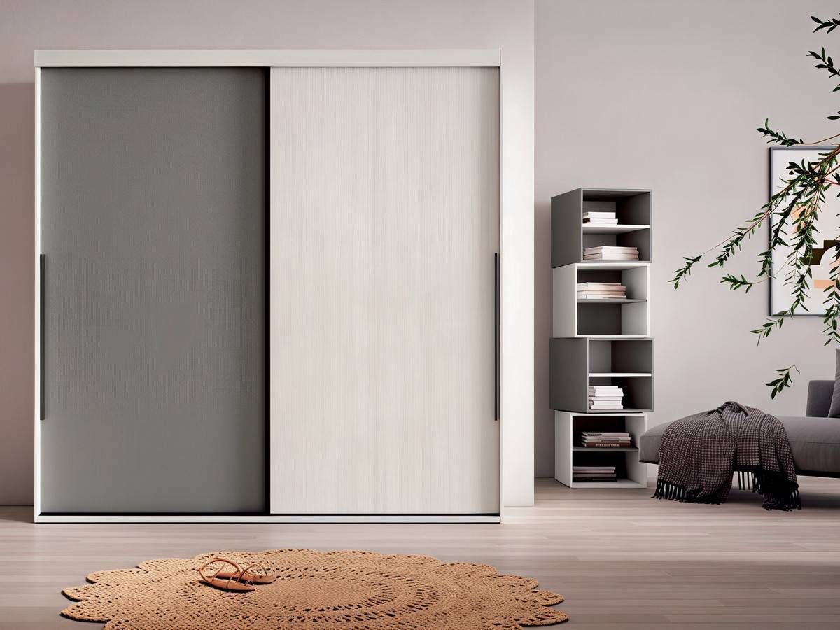  armario matrimonio corredero dos puertas interiores color nevia etna. Modelo CRETAB-A15