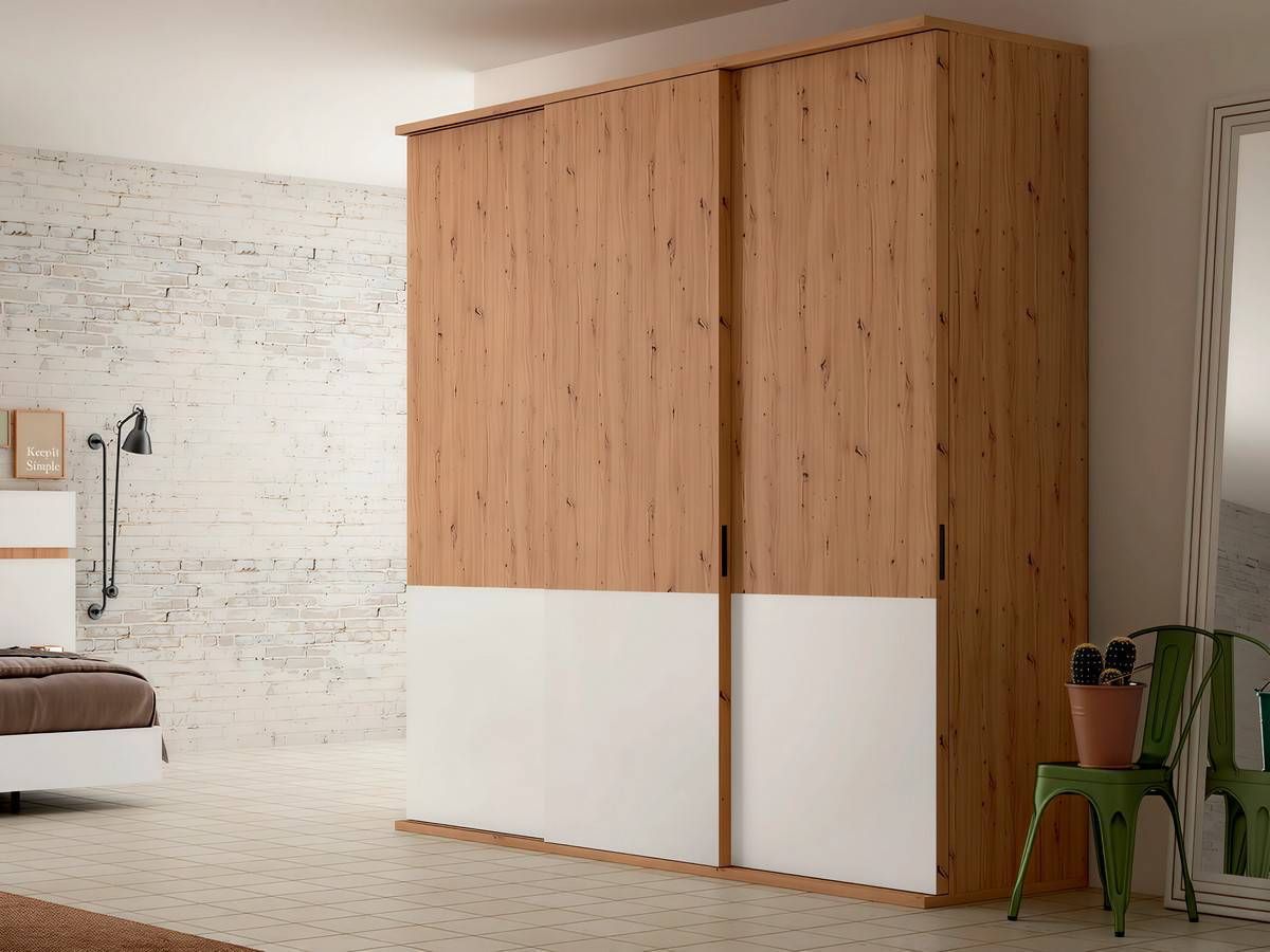  armario duo con tres puertas correderas de 243x240 cm.. Modelo SONNO-AMC-01
