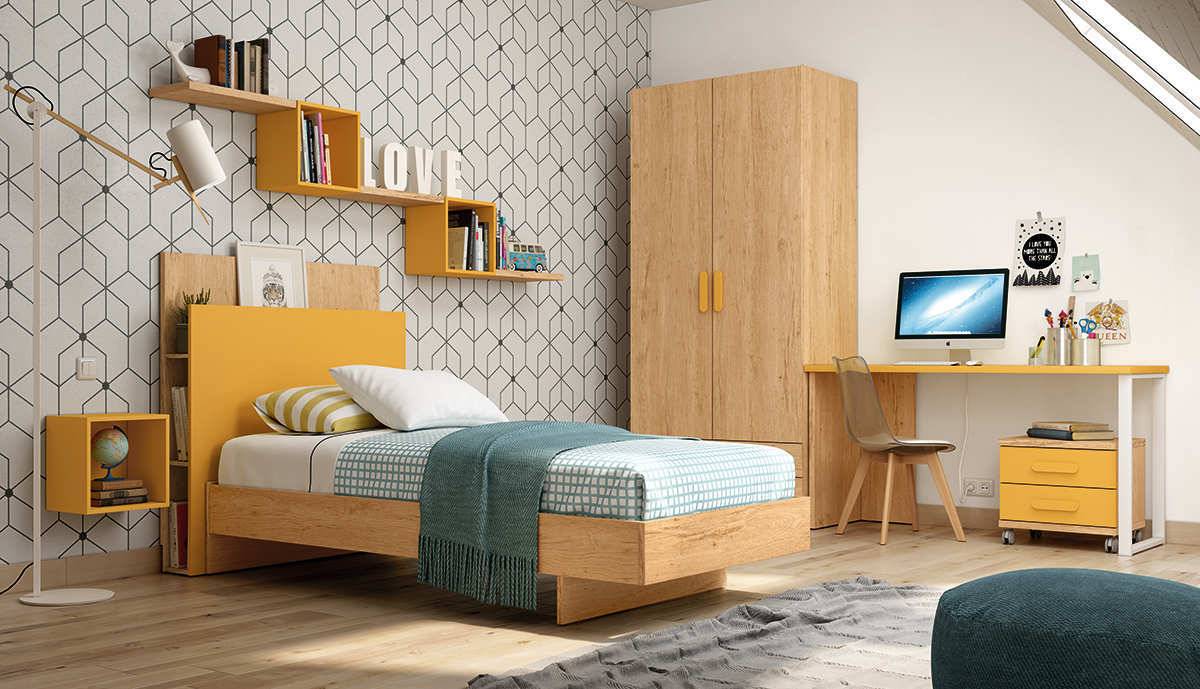 Habitacion Juvenil cabezal line plus y bañera aero 90x190. Modelo LIDER-251