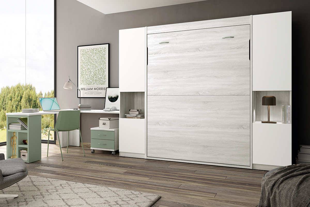 Habitacion Juvenil cama abatible vertical de matrimonio de 150x190. Modelo LIDER-244