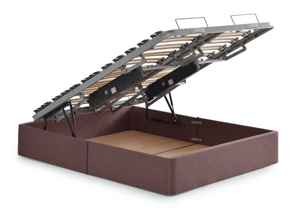  canape  tapizado en tela o polipiel  articulado multiposición y elevable con el simple hecho de pulsar un botón, el somier de las lamas de madera  facilita la adaptabilidad y reparto de peso del colchón.. Modelo FORMAS