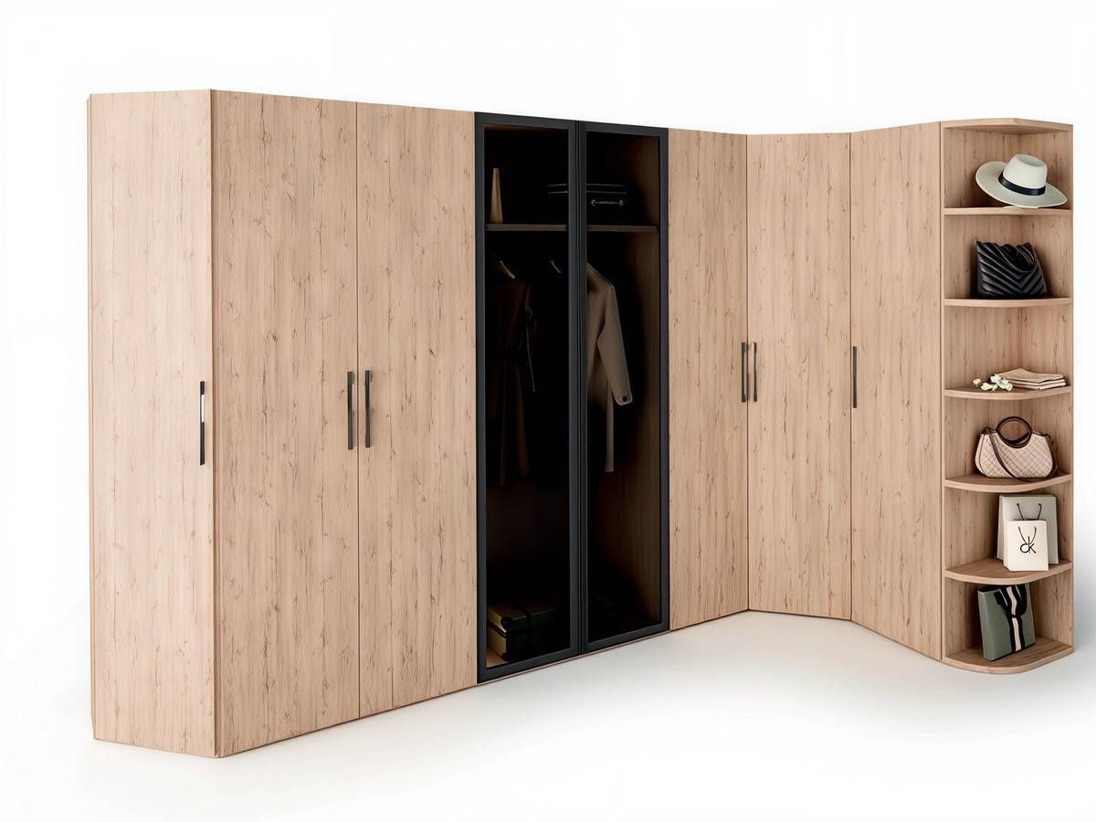  conjunto de armarios con variedad de puertas y tamaños, ideal para organización.. Modelo SONNO-AM-06B