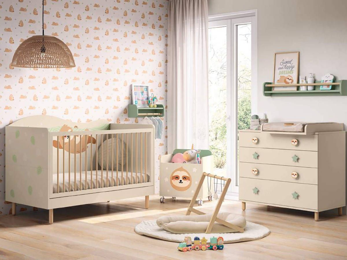 Habitacion Infantil cuna convertible perezoso de la colección oficial mr. wonderful. Modelo BAMBOO-24
