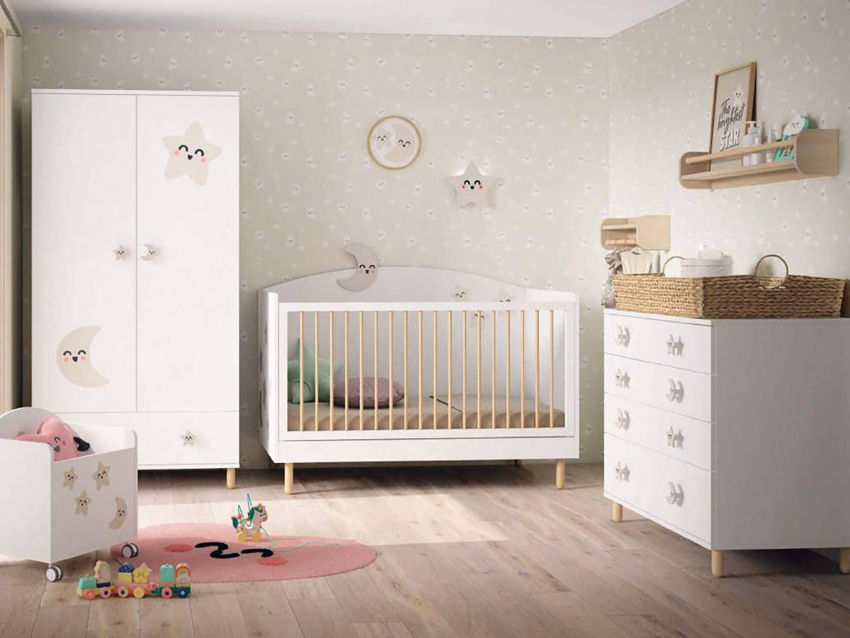 Habitacion Infantil cuna convertible star de la colección oficial mr. wonderful. Modelo BAMBOO-26