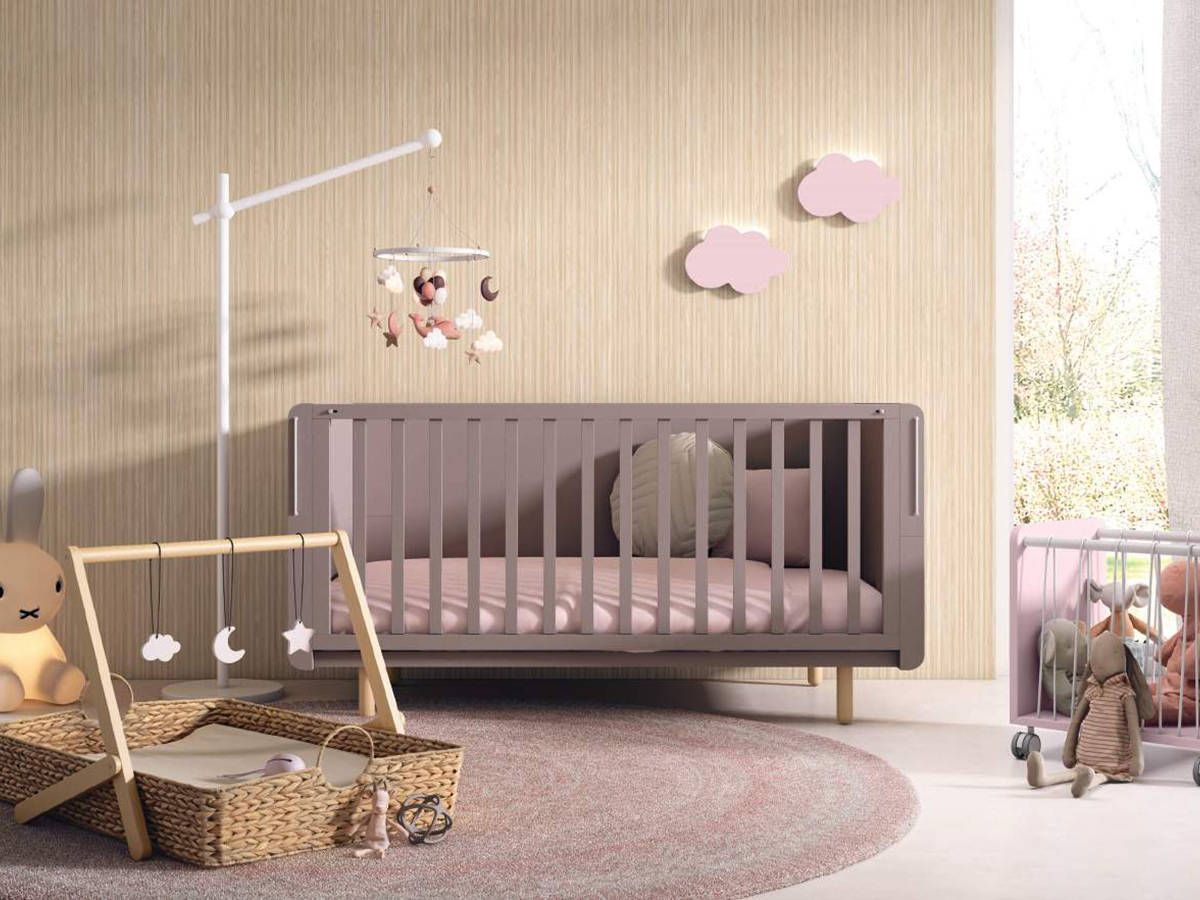 Habitacion Infantil cuna fold 140 convertible en camita con cruceta lateral. Modelo BAMBOO-19