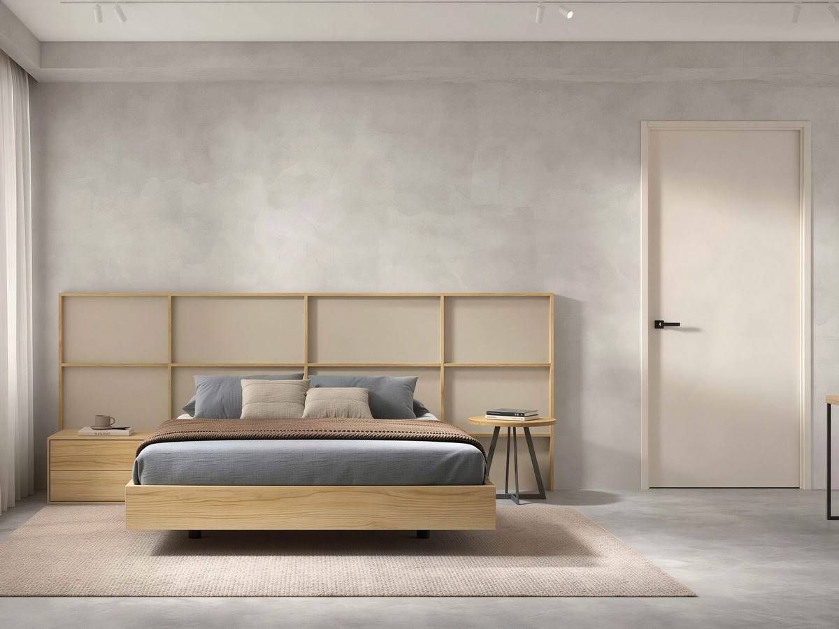  dormitorio noa cabezal nº 3 de 298cm con mesita y mesita auxiliar. Modelo NOAR-304