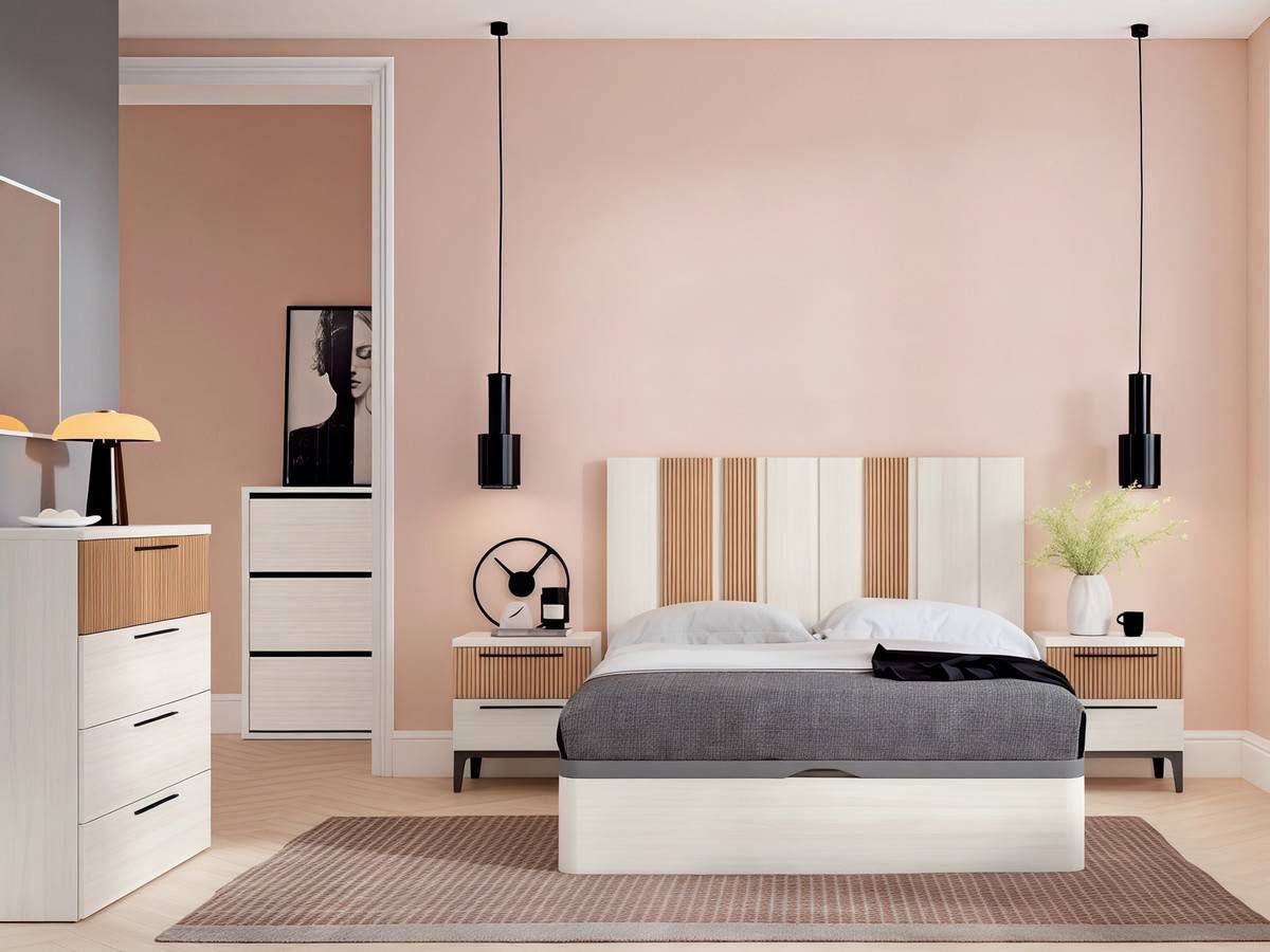  dormitorio moderno cabezal item mesitas ibi y patas citra. Modelo CRETAB-17