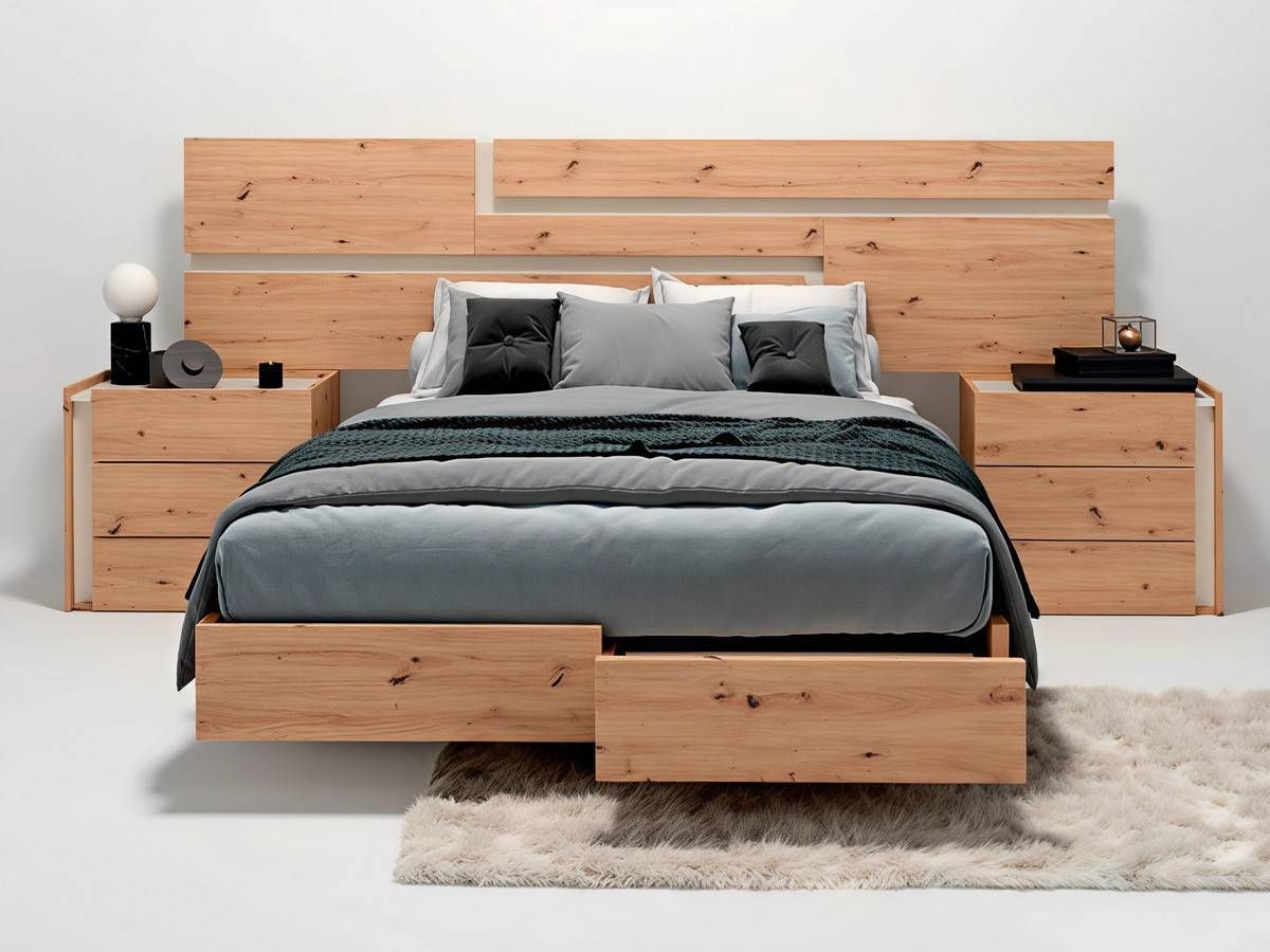  galería ferrara y mesitas a juego para un dormitorio moderno.. Modelo SONNO-22B