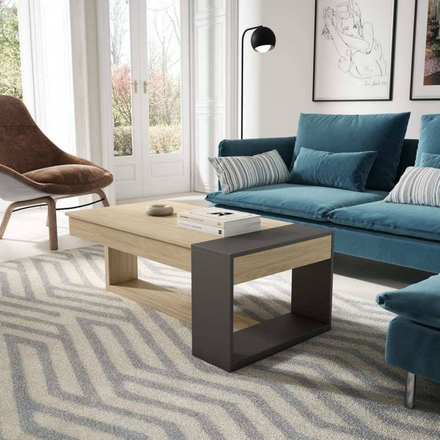  mesa-centro elevable h44-58 x l110 x f60 cm. Modelo CONT-970-BASE