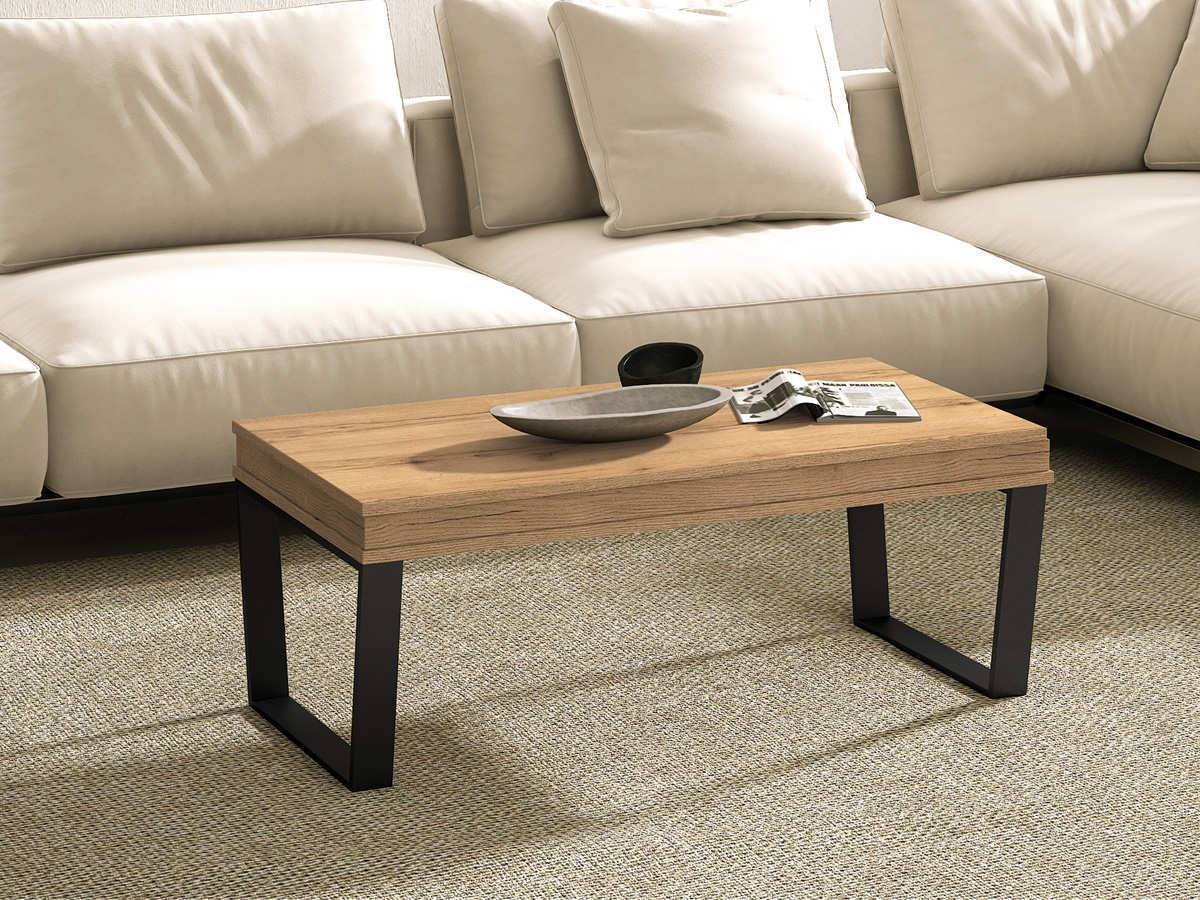Mesa de Centro mesa-centro  u elevable madera / metal   110 x 55 x 44. Modelo MUEBLES-SALON-COMEDOR-MARE-MESA-CENTRO-456