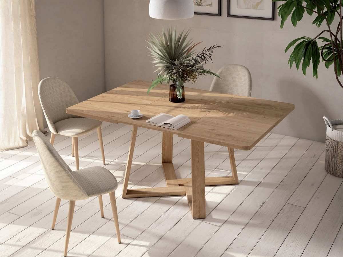 Mesa Comedor mesa code pie cross 100x100 cm. 
medidas abierta:
• mesa 100 cm:
1 extensión: ancho 145 x fondo 100 cm .
• mesa 110 cm:
1 extensión: ancho 155 x fondo 110 cm.
apertura con guías sincro y extensión libro.
bastidor y pie metálico color blanco o grafito.. Modelo CODE-CROSS-NOD