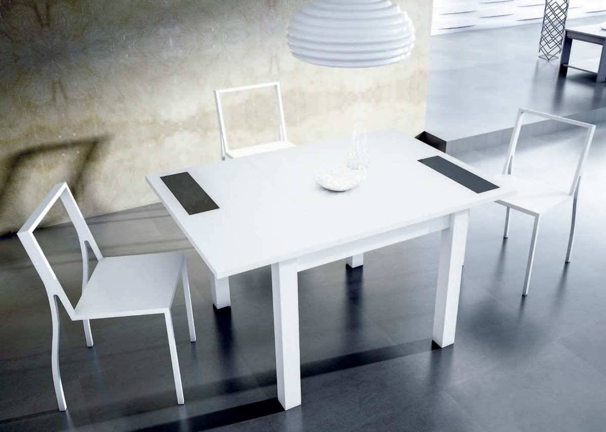 Mesa Comedor mesa comedor de 90cm cuadrada con suplemento extensible y detalles en franja de cristal. 90↔ cm x 90 cm x 74↕ cm. abierta 130 x 90 cm acabados .- amazona, artíco, blanco, cambrian cristales .- elegir en el muestrario de colores  medidas: 90 cm  más opciones de colores disponibles  mesa salon. Modelo MCO-120