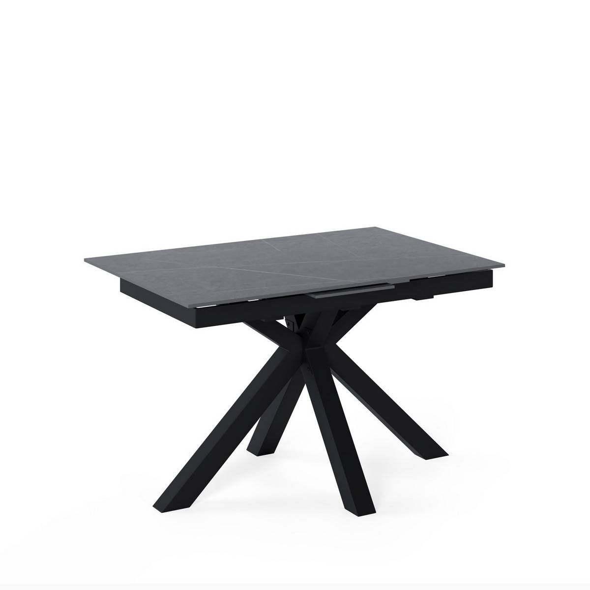 Mesa de comedor mesa extensible lori 120 gris-negro. Modelo 00MS217369