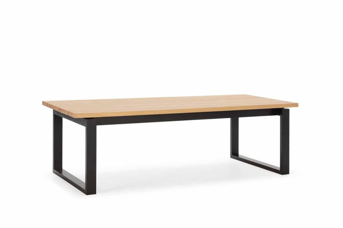 Mesa de comedor mesa rectangular  rina 220cm roble pie negro. Modelo 18218